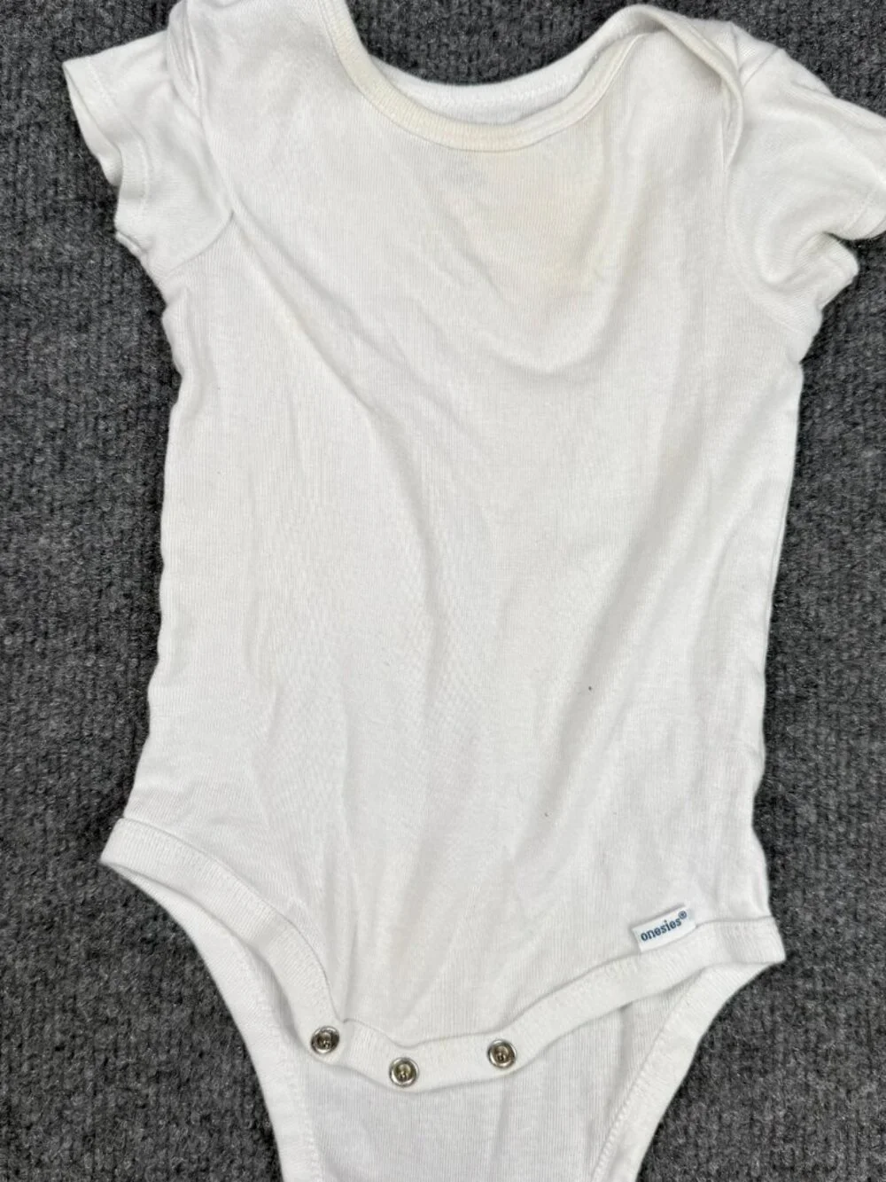 Gerber Organic Cotton Short Sleeve Baby Onesie Bodysuit White Size 6-9M